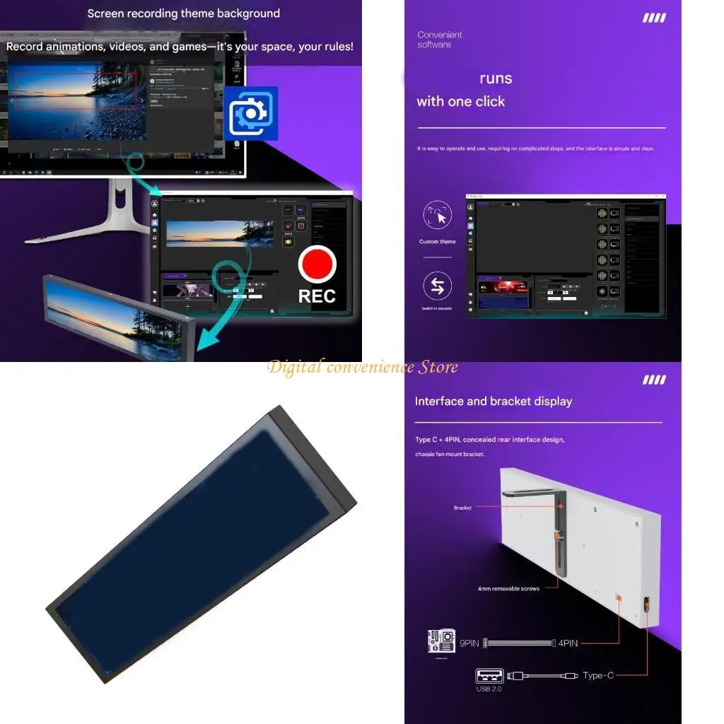 97QA Secondary Display for D92 Chassis 9.16inch Featuring Multifunction Monitoring Temperature Fan Speed Ocean Theme
97QA Secondary Display for D92 Chassis 9.16inch Featuring Multifunction Monitoring Temperature Fan Speed Ocean Theme