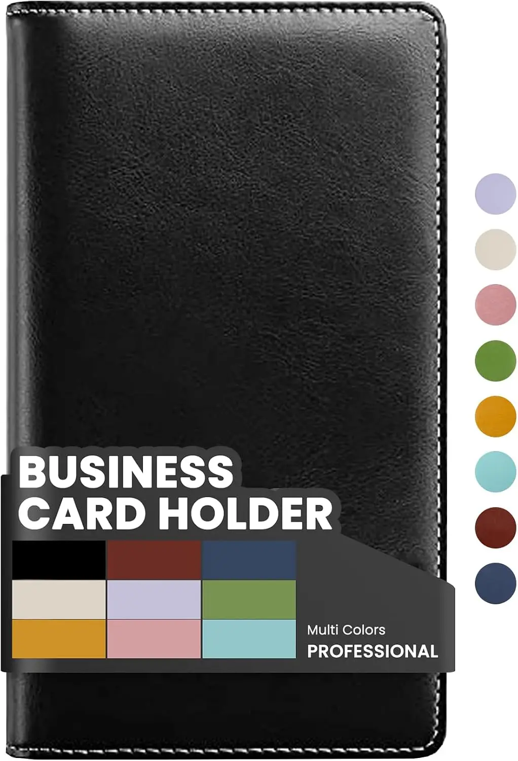 Leather Business Card Holder, 240 Capacity, PU Credit Card Booklet, Compact 7.7x4.5x0.7 Inches, Black
Leather Business Card Holder, 240 Capacity, PU Credit Card Booklet, Compact 7.7x4.5x0.7 Inches, Black