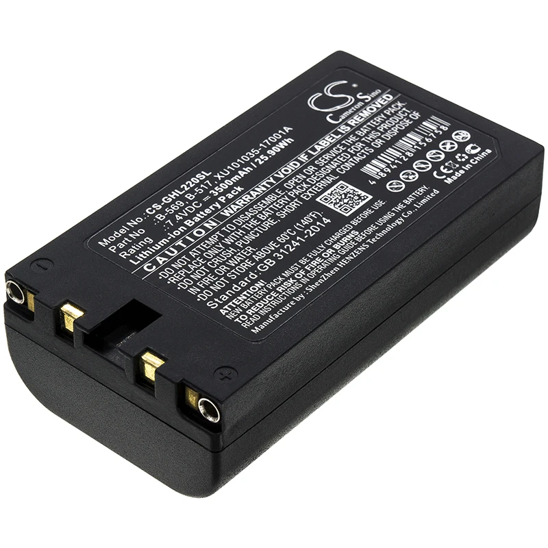 CS Replacement Battery for Graphtec GL240,GL840,GL900,GL820,GL220,GL800,GL200A,GL200,GL220E,GL450,G PN:B-569 3500mAh / 25.9Wh
CS Replacement Battery for Graphtec GL240,GL840,GL900,GL820,GL220,GL800,GL200A,GL200,GL220E,GL450,G PN:B-569 3500mAh / 25.9Wh