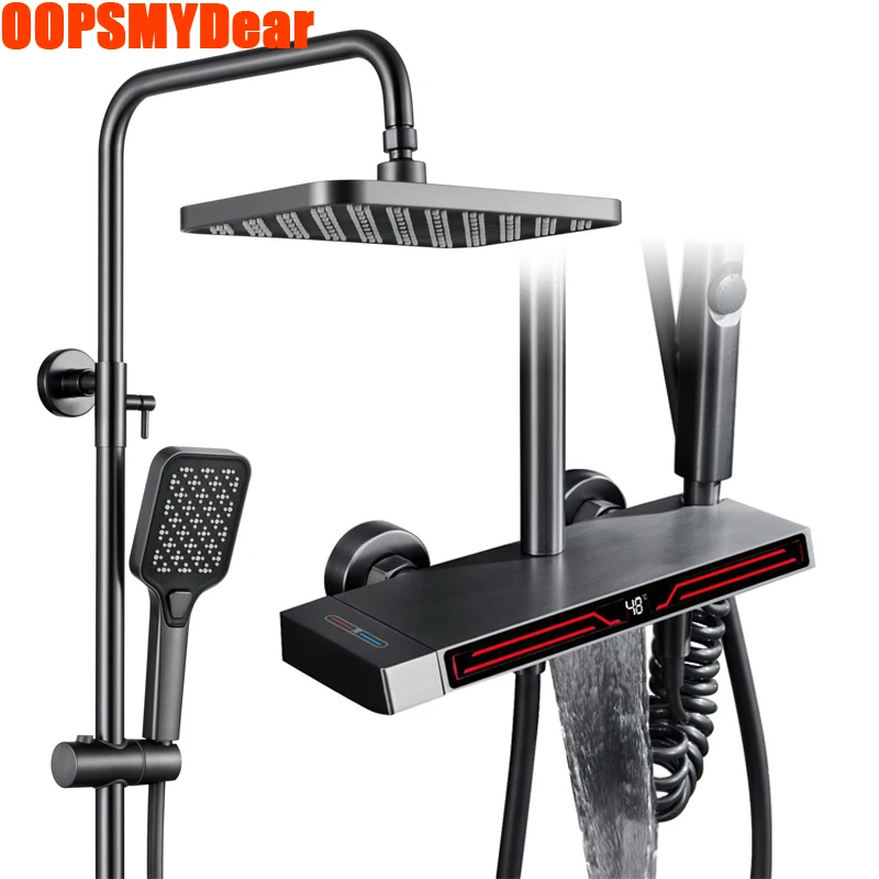 Atmosphere Bath Shower Mixer Faucet Bathroom Hot Cold Thermostatic Mixer Shower System Bathtub Wall Mount SPA Rainfall Taps Set
Atmosphere Bath Shower Mixer Faucet Bathroom Hot Cold Thermostatic Mixer Shower System Bathtub Wall Mount SPA Rainfall Taps Set