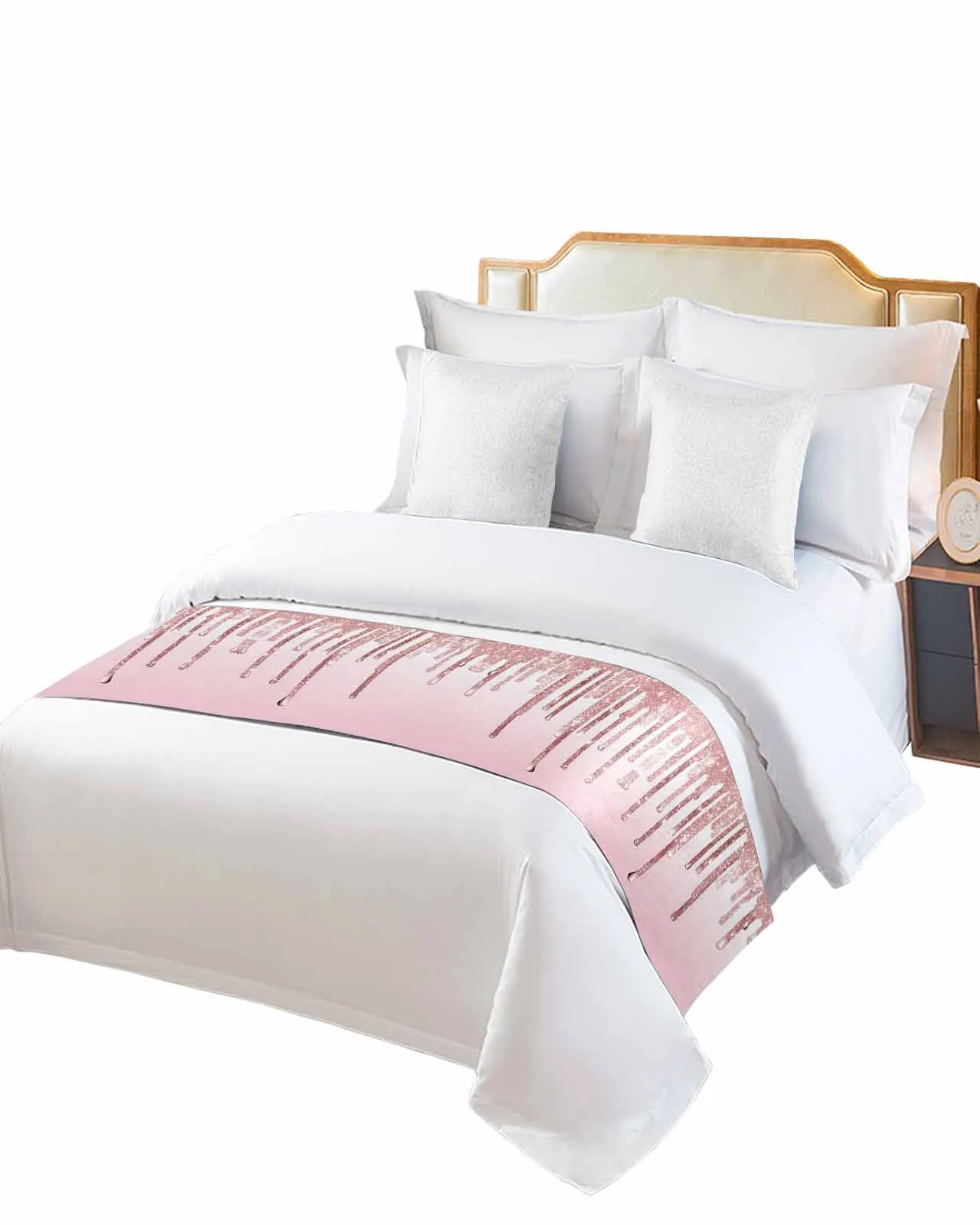 Pink Droplet Gradient Texture Bed Runner Luxury Hotel Bed Tail Scarf Decorative Cloth Home Bed Flag
Pink Droplet Gradient Texture Bed Runner Luxury Hotel Bed Tail Scarf Decorative Cloth Home Bed Flag