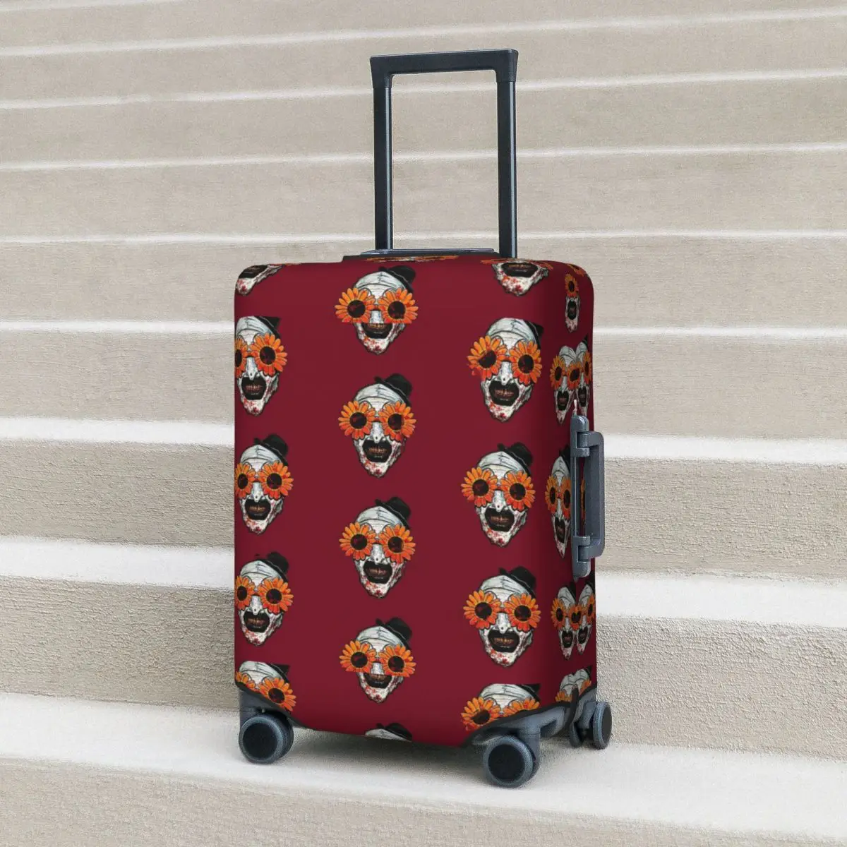 Солнцезащитные очки Art The Clown Terrifier 2, чехол для чемодана с подсолнухом, эластичные защитные чехлы для дорожного багажа для 18-32 дюймов
Солнцезащитные очки Art The Clown Terrifier 2, чехол для чемодана с подсолнухом, эластичные защитные чехлы для дорожного багажа для 18-32 дюймов