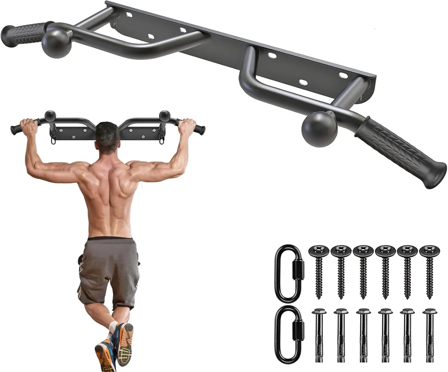Heavy Duty Wall Mounted Doorway Pull Up Bar, Multifunctional Chin Up Bar, Portable Fitness Door Bar, Multi Handle with Ball
Heavy Duty Wall Mounted Doorway Pull Up Bar, Multifunctional Chin Up Bar, Portable Fitness Door Bar, Multi Handle with Ball