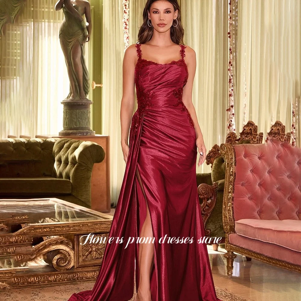 Flowers Prom Straight Party Dress Lace Applique Formal Occasion Dress Side Train High Slit فساتين مناسبة رسمية Customized
Flowers Prom Straight Party Dress Lace Applique Formal Occasion Dress Side Train High Slit فساتين مناسبة رسمية Customized