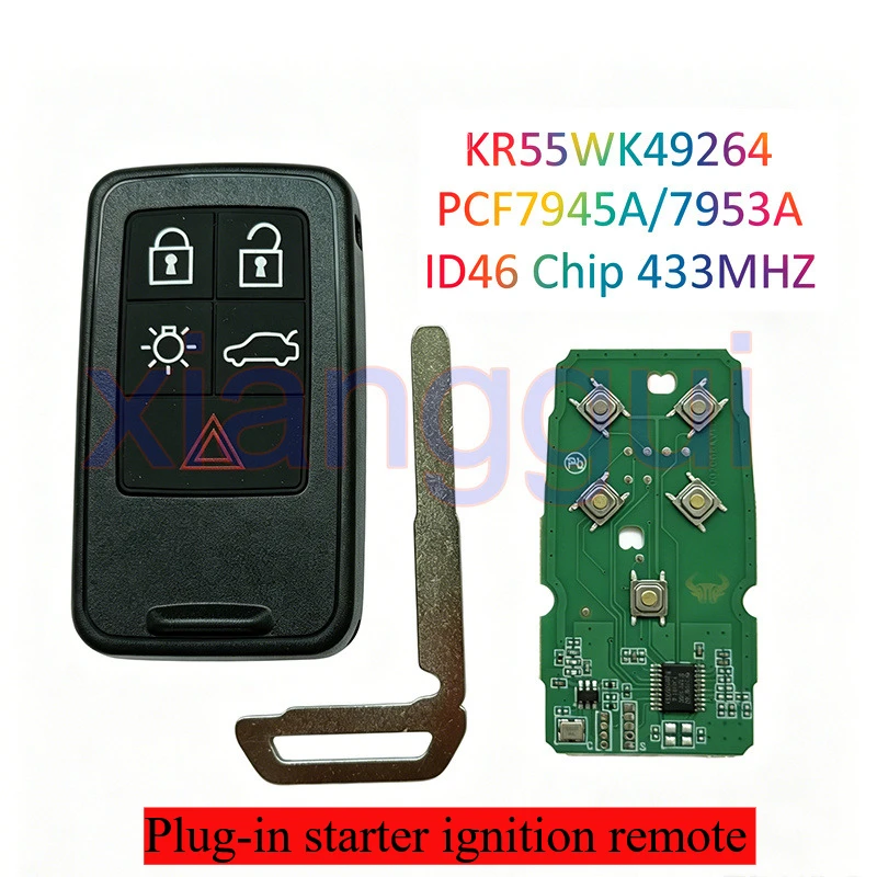 5 Buttons ID46chip 433.92mhz Plug-in Starter Ignition Car Key Remote Fob Shell Case for Volvo S60 V60 S70 V70 XC60 XC70 XC70 V50
5 Buttons ID46chip 433.92mhz Plug-in Starter Ignition Car Key Remote Fob Shell Case for Volvo S60 V60 S70 V70 XC60 XC70 XC70 V50