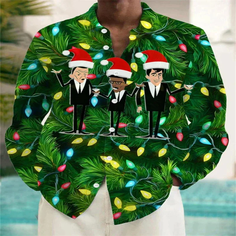 Christmas Red Men's Long Sleeve Shirt Christmas Tree Cartoon Art Camp Button Shirt, Casual Holiday Shirt Novelty Party Family Gi
Christmas Red Men's Long Sleeve Shirt Christmas Tree Cartoon Art Camp Button Shirt, Casual Holiday Shirt Novelty Party Family Gi