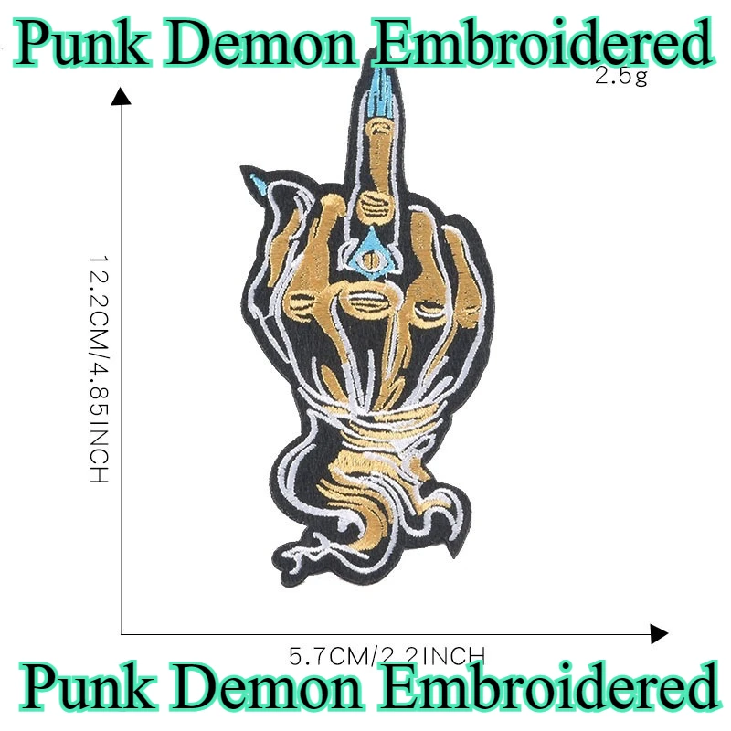 Embroidered Badges Finger Gold Patch Clothing Accessories Punk Demon Embroidered Iron Patches for Clothing Diy Transfer Fashion
Embroidered Badges Finger Gold Patch Clothing Accessories Punk Demon Embroidered Iron Patches for Clothing Diy Transfer Fashion