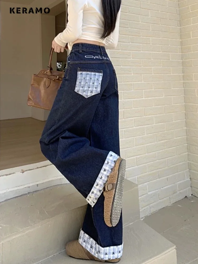 Women Y2K Plaid Patchwork Denim Trouser Grunge Eclectic 2000s Street Retro High Waist Jeans Vintage Casual Sweet Bow Print Pants
Women Y2K Plaid Patchwork Denim Trouser Grunge Eclectic 2000s Street Retro High Waist Jeans Vintage Casual Sweet Bow Print Pants