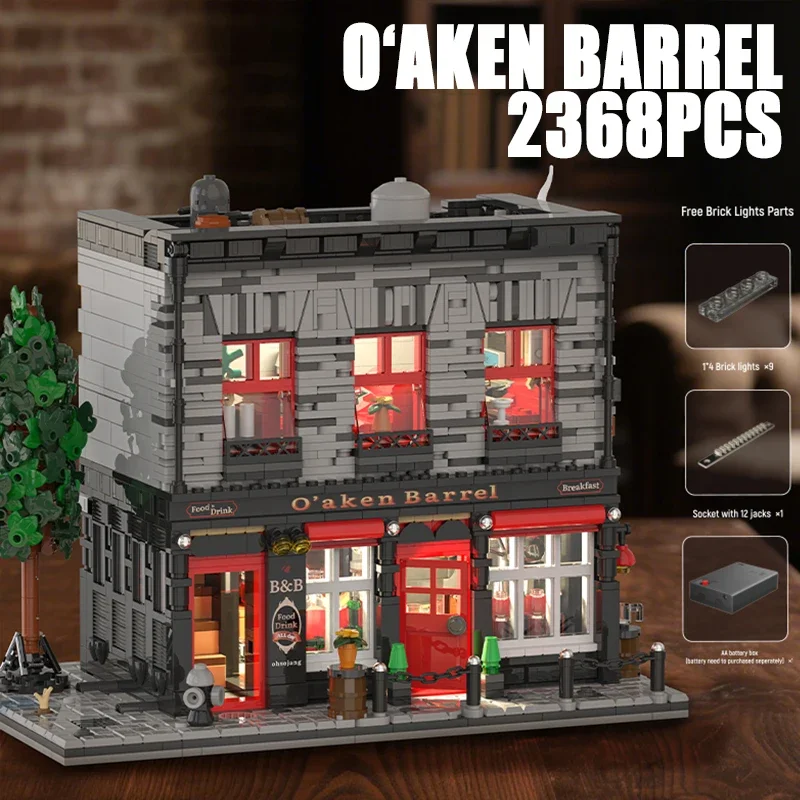 2368 шт., наборы строительных блоков O'Aken Barrel Pub, вид на город, сборная модель, кирпичи, игрушки, таверна, украшения, подарки для праздника 
2368 шт., наборы строительных блоков O'Aken Barrel Pub, вид на город, сборная модель, кирпичи, игрушки, таверна, украшения, подарки для праздника