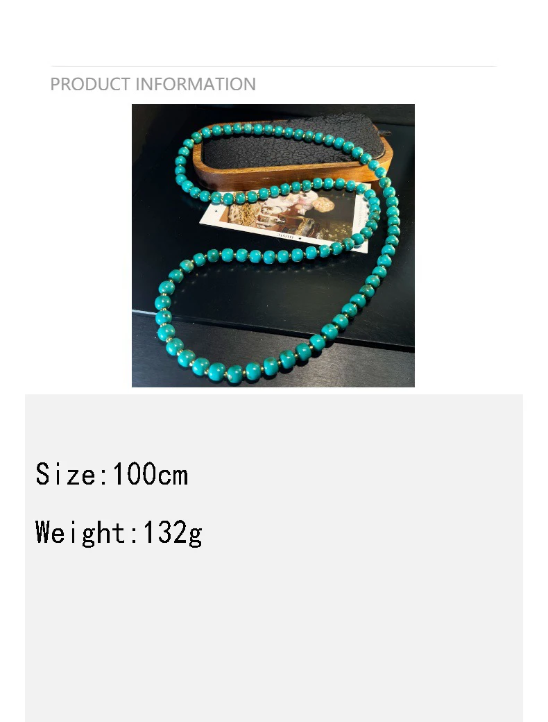 Винтажное женское французское ретро-свитер-цепочка из натурального бирюзового необработанного камня, длинное ожерелье, европейско-американская мода, элегантные ювелирные изделия
Винтажное женское французское ретро-свитер-цепочка из натурального бирюзового необработанного камня, длинное ожерелье, европейско-американская мода, элегантные ювелирные изделия