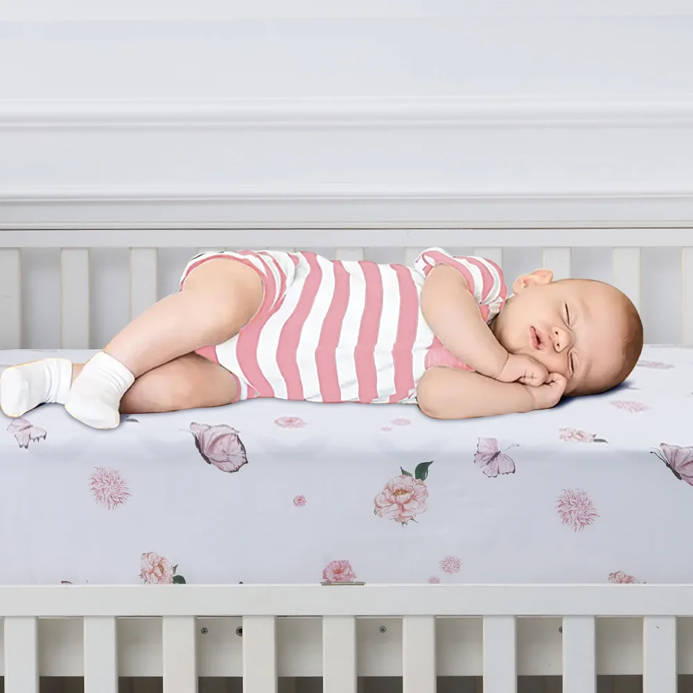 Baby Crib Fitted Sheet Polyester Brushed Rainbow Print Soft Breathable Toddler Bed Mattress Cover For Standard Crib
Baby Crib Fitted Sheet Polyester Brushed Rainbow Print Soft Breathable Toddler Bed Mattress Cover For Standard Crib