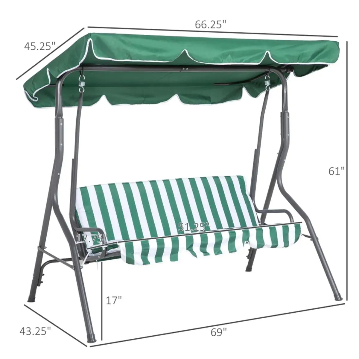 3-Seat Outdoor Porch Swing in Green - Stylish Garden Furniture (Fast Shipping Available)
3-Seat Outdoor Porch Swing in Green - Stylish Garden Furniture (Fast Shipping Available)