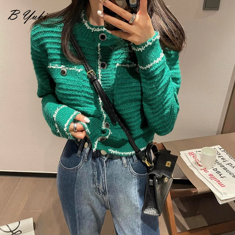 Blessyuki Elegant Knitted Cardigan Sweater Women 2023 Autumn Casual Loose Single Breasted Cardigan Lady Vintage Cropped Cardigan
Blessyuki Elegant Knitted Cardigan Sweater Women 2023 Autumn Casual Loose Single Breasted Cardigan Lady Vintage Cropped Cardigan