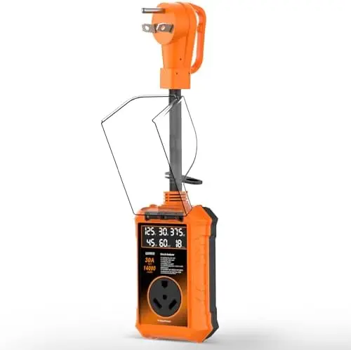 RV Surge Protector 30 Amp - UL Certified, 14000J Protection, 6-in-1 Smart Display, Auto Voltage & Temp Shutoff
RV Surge Protector 30 Amp - UL Certified, 14000J Protection, 6-in-1 Smart Display, Auto Voltage & Temp Shutoff