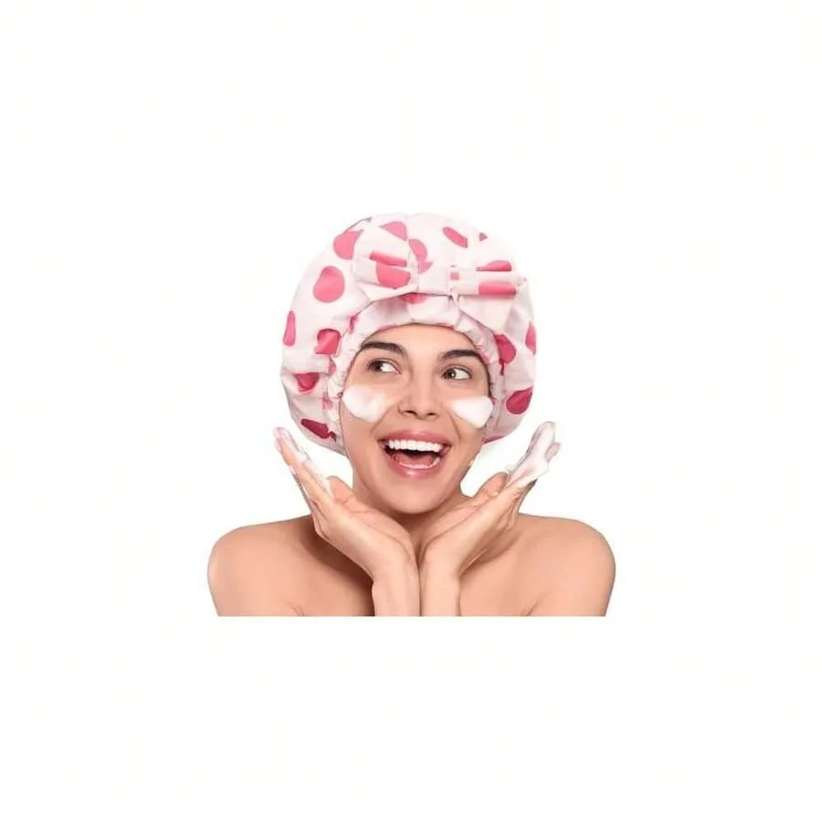 Luxury Silk Lined Shower Caps For Women Reusable Waterproof, Double Layered Large Bathing Hair Cap With Adjustable Elastic Stra
Luxury Silk Lined Shower Caps For Women Reusable Waterproof, Double Layered Large Bathing Hair Cap With Adjustable Elastic Stra