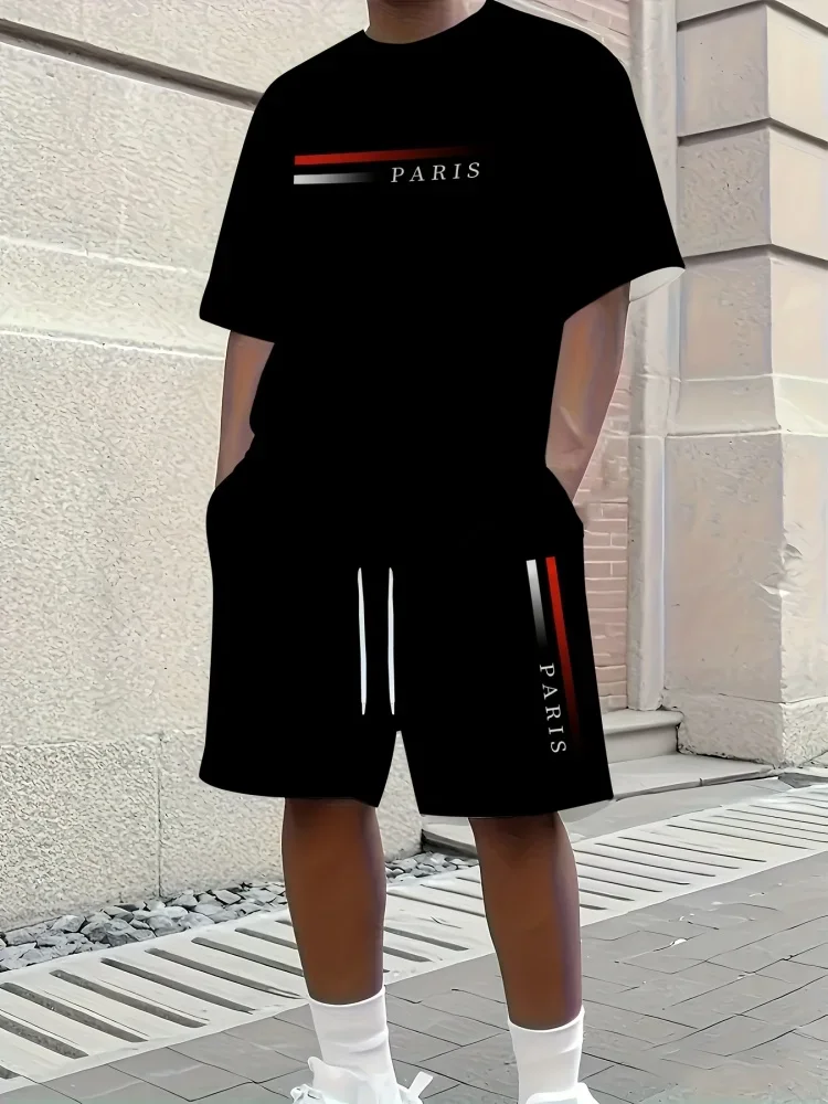 Summer Oversized T-Shirt and Shorts Set Letter Patchwork Color Print Casual Beachwear Mens Streetwear Sports Style Two-Piece Set
Summer Oversized T-Shirt and Shorts Set Letter Patchwork Color Print Casual Beachwear Mens Streetwear Sports Style Two-Piece Set