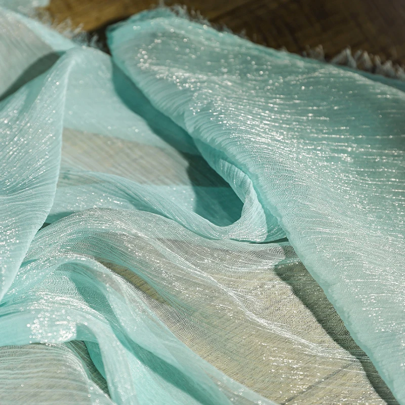 Micro Shiny Chiffon Mesh Fabric Semi-Transparent Soft Gauze Wedding Dress Shirts Clothing DIY Glitter Wrinkled Sheer Fabric
Micro Shiny Chiffon Mesh Fabric Semi-Transparent Soft Gauze Wedding Dress Shirts Clothing DIY Glitter Wrinkled Sheer Fabric