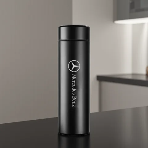 Auto 500ml Display della Temperatura Intelligente Tazza Isolante Per Mercedes Benz ABCE VS Classe GLB GLC GLE Pilot SLK SLC Vito AMG