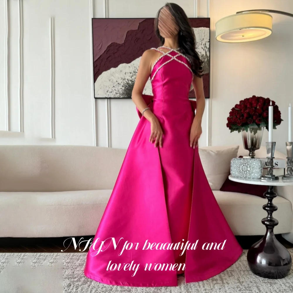 NFYN Fuchsia Elegant Prom Dresses Backless Sleeveless Prom Gown Shiny Rhinestones Mermaid Evening Dresses for Woman Customized
NFYN Fuchsia Elegant Prom Dresses Backless Sleeveless Prom Gown Shiny Rhinestones Mermaid Evening Dresses for Woman Customized