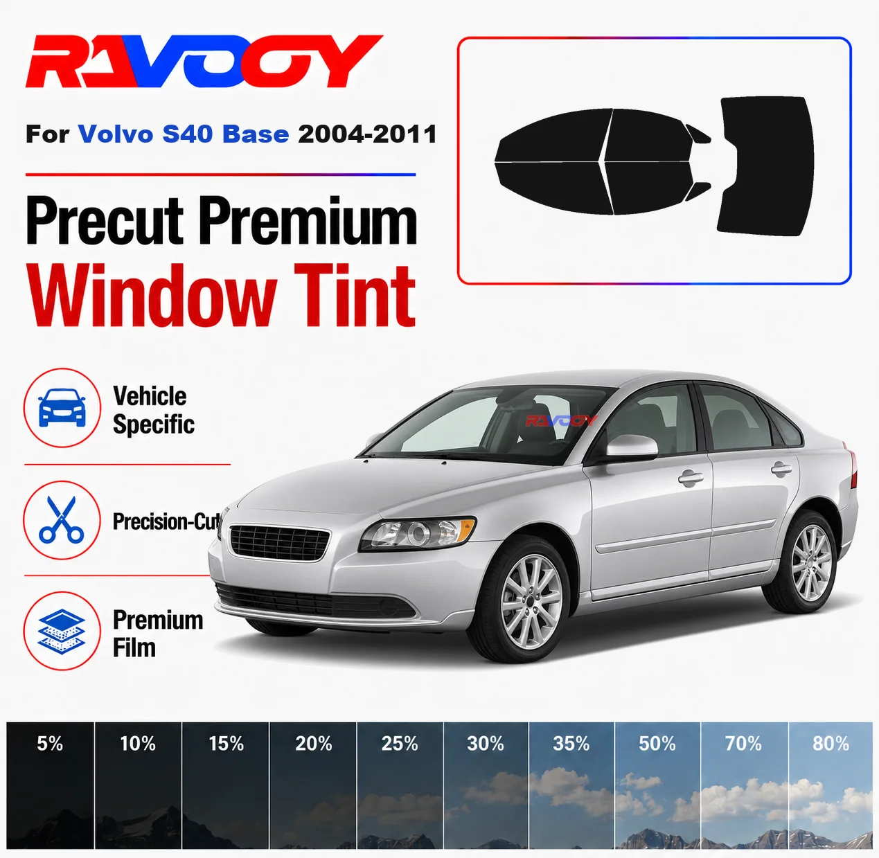 Premium Precut Window Tint Kit Front Rear Windows Rear Windshield For Volvo S40 Base 2004-2011 Complete Set Nano Ceramic Film
Premium Precut Window Tint Kit Front Rear Windows Rear Windshield For Volvo S40 Base 2004-2011 Complete Set Nano Ceramic Film