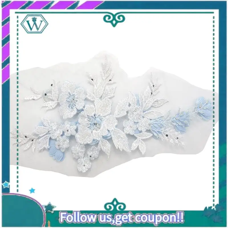 A09P 4X Beaded Hot Drilling Lace Bridal Beaded Flowers Embroidery Patches Sky Blue
A09P 4X Beaded Hot Drilling Lace Bridal Beaded Flowers Embroidery Patches Sky Blue