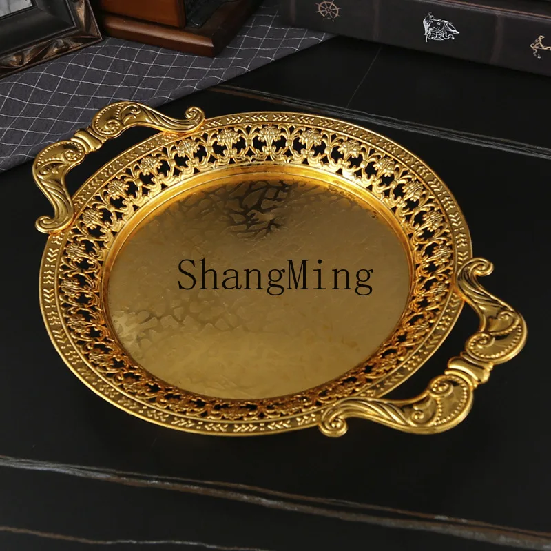 CL high-end hotel metal gold round tray hotel plate household tea snack dried fruit plate tableware iron
CL high-end hotel metal gold round tray hotel plate household tea snack dried fruit plate tableware iron