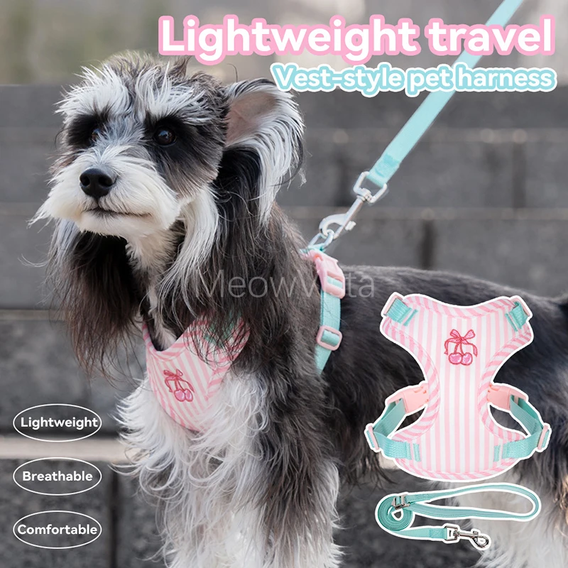 Fashion Striped Puppy Harness Set Adjustable Comfortable Breathable Vest -style Dog Chest Strap with Leash Pet Walking Gear
Fashion Striped Puppy Harness Set Adjustable Comfortable Breathable Vest -style Dog Chest Strap with Leash Pet Walking Gear