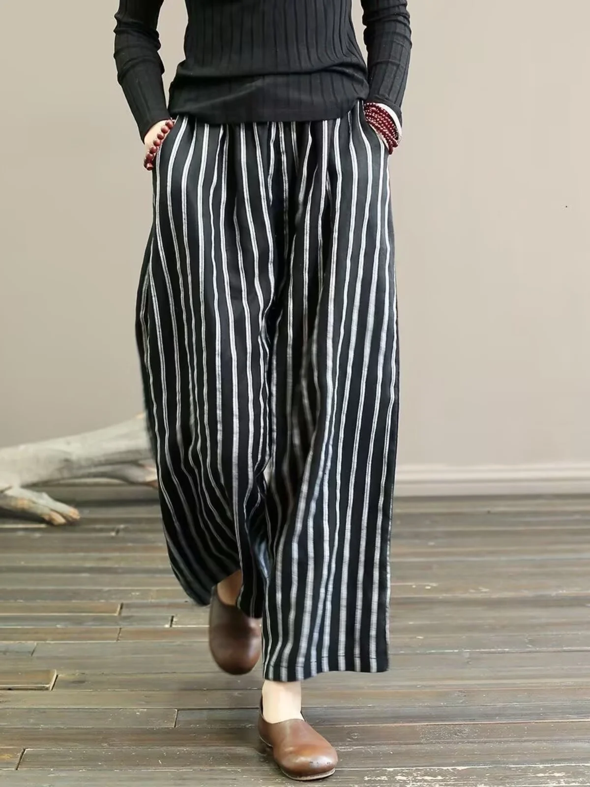 Retro Cotton Linen Wide Leg Pants Women's Slimming Drapey Casual Straight Nine Point Pants Trousers for plus Size Women
Retro Cotton Linen Wide Leg Pants Women's Slimming Drapey Casual Straight Nine Point Pants Trousers for plus Size Women