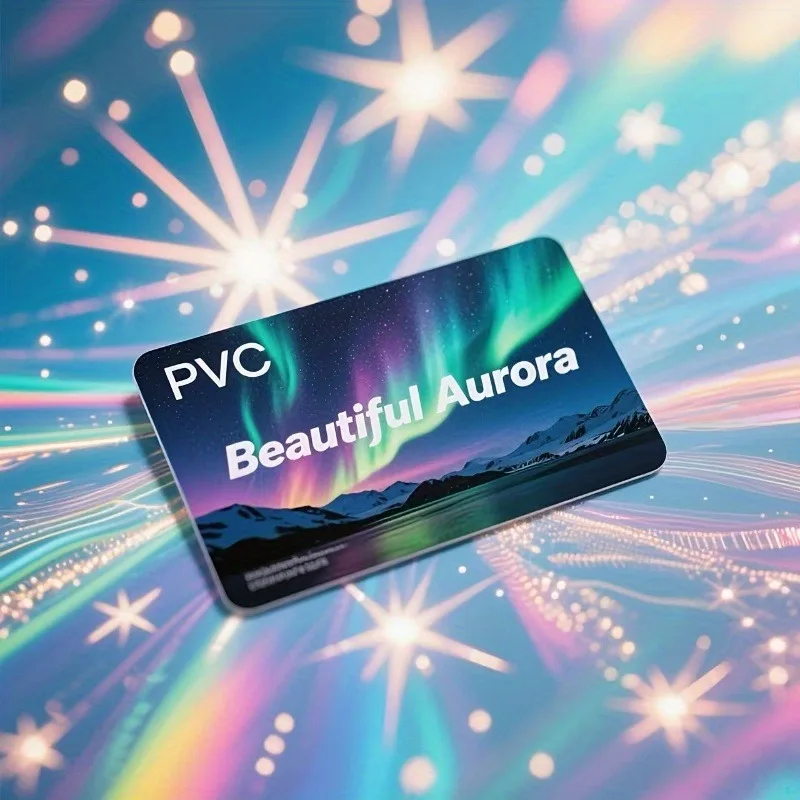 Custom PVC Aurora Holographic Cards Personalized Northern Lights VIP Membership Gift Cards Waterproof Souvenir Cards
Custom PVC Aurora Holographic Cards Personalized Northern Lights VIP Membership Gift Cards Waterproof Souvenir Cards