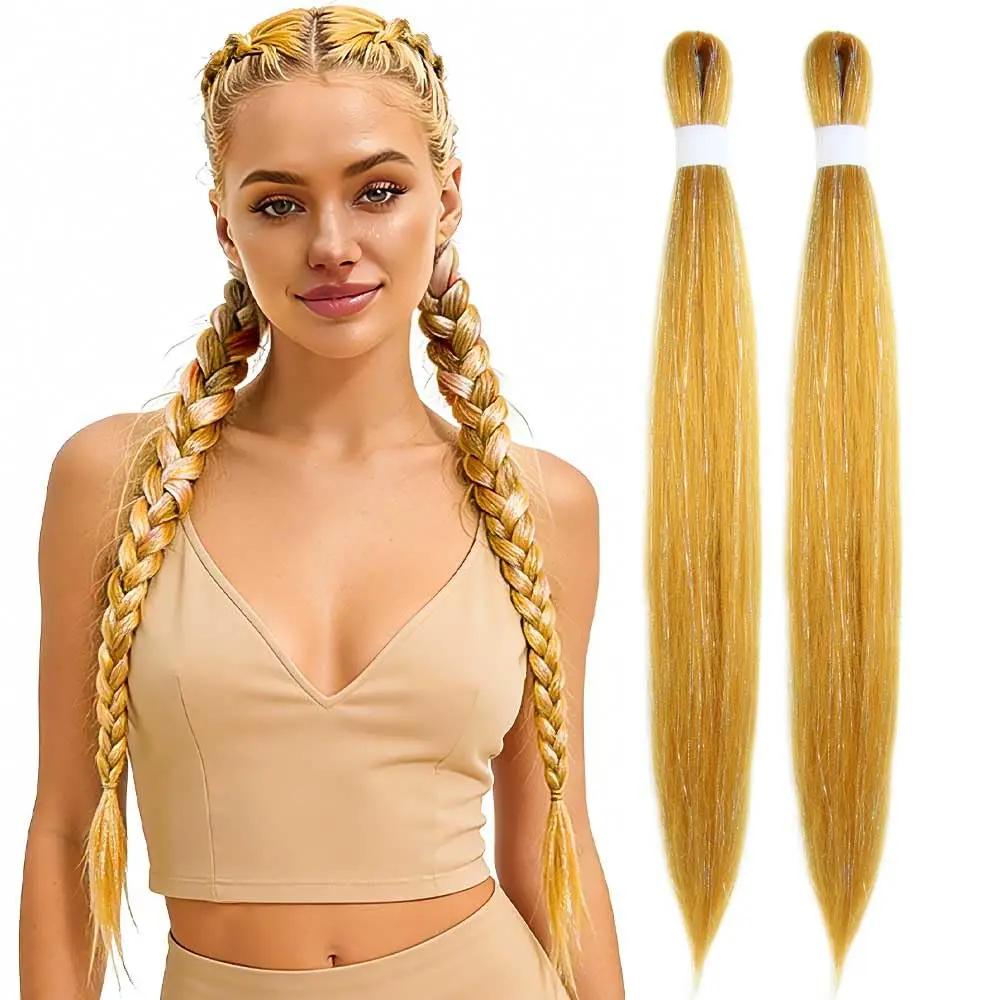 30" Glitter Tinsel Hair Extensions, 2 Pack Pre-Stretched Braiding Hair for Women, Girls, Kids, Long Synthetic Yaki Straight, Festive Party Styling (Gold)
30" Glitter Tinsel Hair Extensions, 2 Pack Pre-Stretched Braiding Hair for Women, Girls, Kids, Long Synthetic Yaki Straight, Festive Party Styling (Gold)
