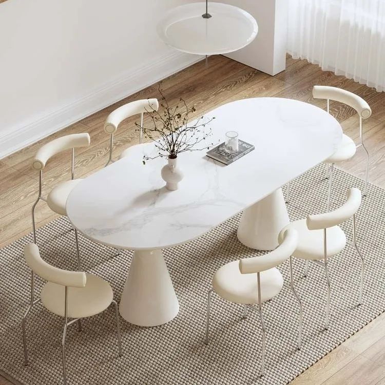 Nordic rock slab dining table and chair combination cream wind holy grail table household small apartment
Nordic rock slab dining table and chair combination cream wind holy grail table household small apartment