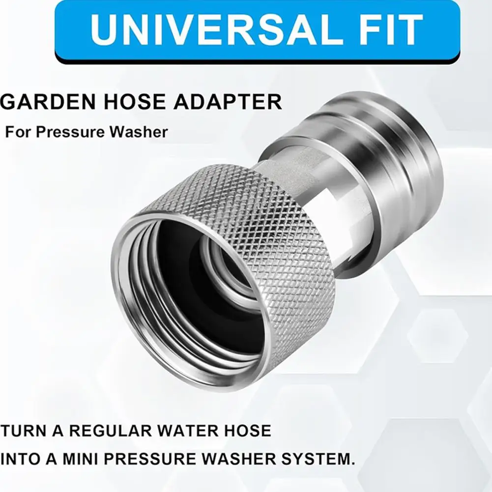 Garden House Adapter For Pressure Washer 3/4" Garden Hose (GHT) To A High-pressure 1/4" Quick Connect Fitting Leak-Proof
Garden House Adapter For Pressure Washer 3/4" Garden Hose (GHT) To A High-pressure 1/4" Quick Connect Fitting Leak-Proof