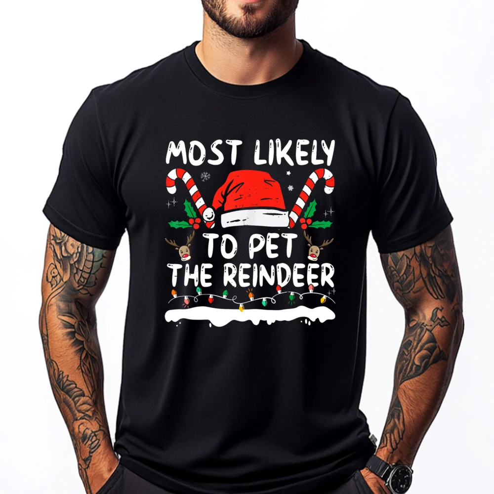 Most Likely To Pet The Reindeer Family Matching Mens Clothing 2025 Unisex Man Clothes Classic Tshirts
Most Likely To Pet The Reindeer Family Matching Mens Clothing 2025 Unisex Man Clothes Classic Tshirts