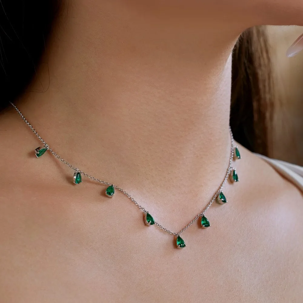 CCFJOYAS Стерлингового Серебра 925, белый/зеленый/темно-синий кулон в форме капли воды с цирконом, ожерелье, женская изысканная цепочка на ключицу
CCFJOYAS Стерлингового Серебра 925, белый/зеленый/темно-синий кулон в форме капли воды с цирконом, ожерелье, женская изысканная цепочка на ключицу
