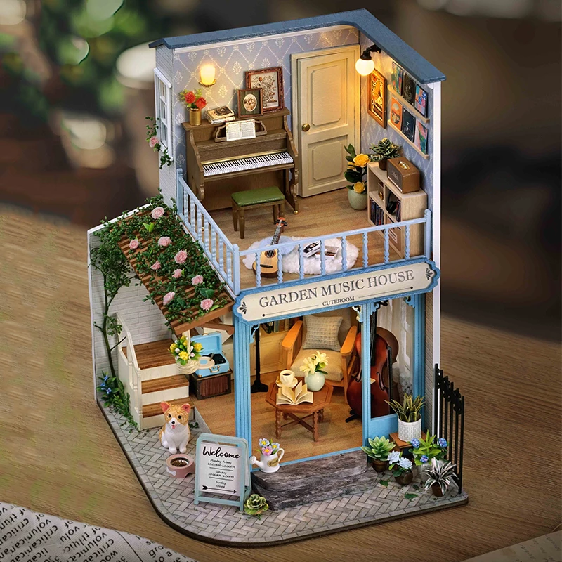 DIY Wooden Garden Music House Casa Doll Houses Miniature Model Kits Coffee Dollhouse with Furniture 3D Puzzle for Friends Gifts
DIY Wooden Garden Music House Casa Doll Houses Miniature Model Kits Coffee Dollhouse with Furniture 3D Puzzle for Friends Gifts
