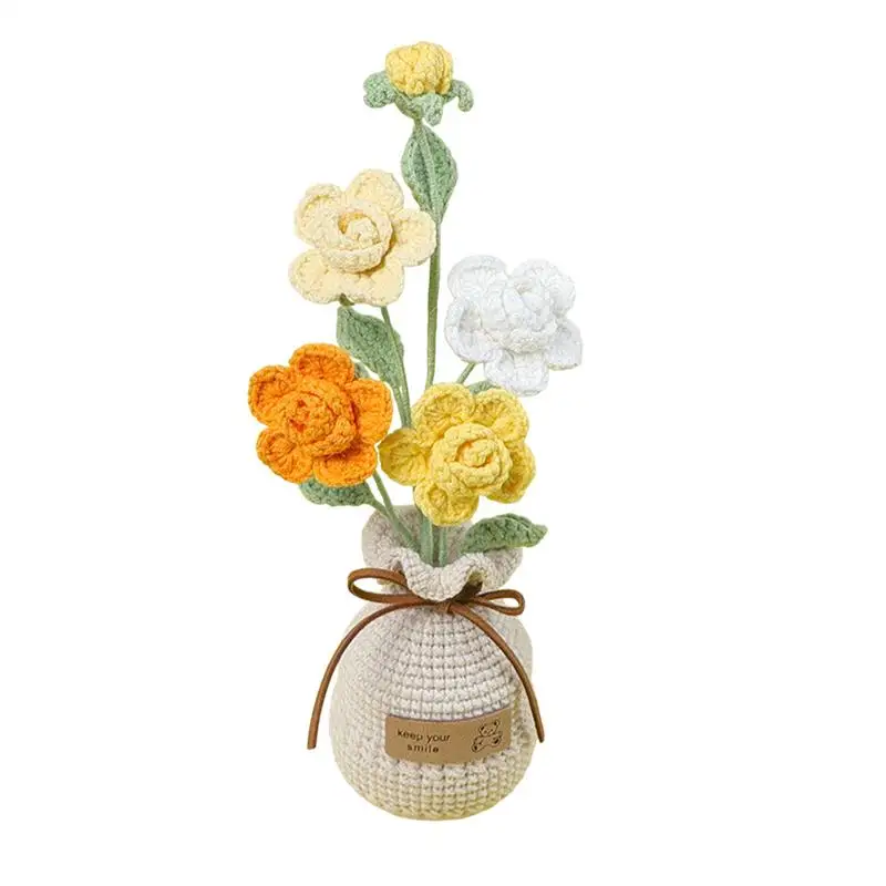 Knitted Flowers Handmade Crocheted Flowers With Pot Flower Crochet Desk Decorations Small Potted Plants Desk Flowers For Car
Knitted Flowers Handmade Crocheted Flowers With Pot Flower Crochet Desk Decorations Small Potted Plants Desk Flowers For Car