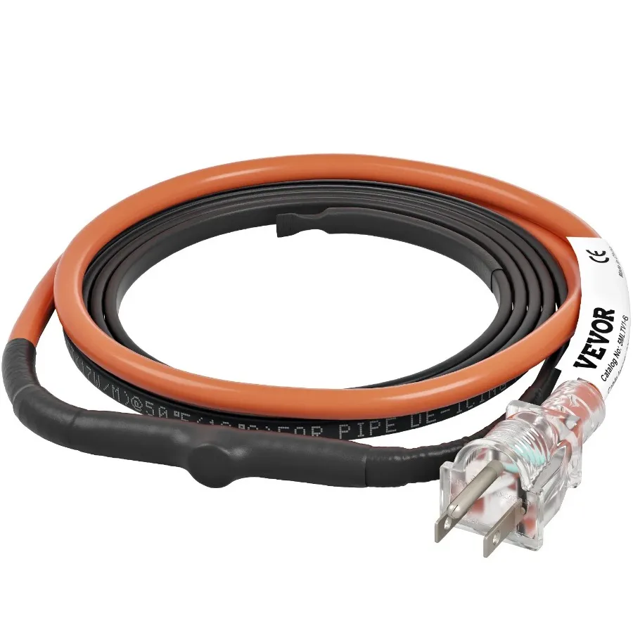 Self-Regulating Pipe Heating Cable 6-feet 5W ft Heat Tape for Pipes Freeze Protection Protects PVC Hose Metal and Plastic Pipe
Self-Regulating Pipe Heating Cable 6-feet 5W ft Heat Tape for Pipes Freeze Protection Protects PVC Hose Metal and Plastic Pipe