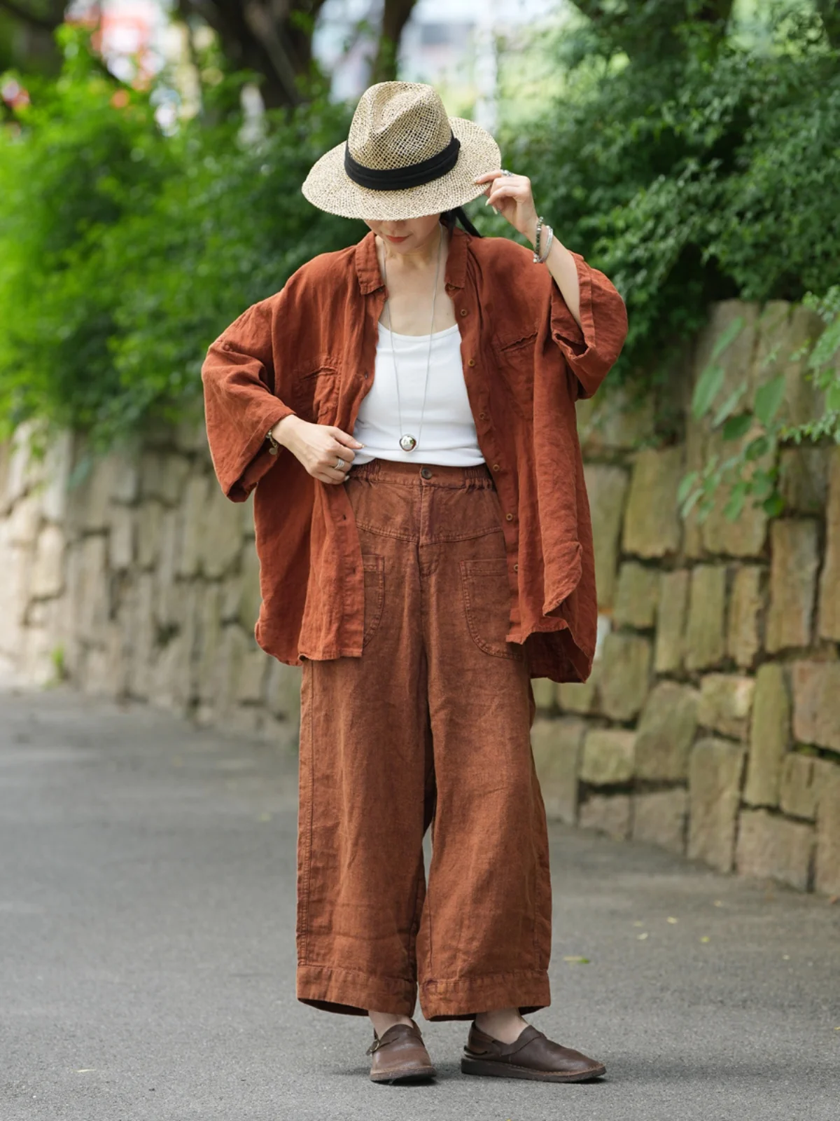 Original PENG PENG Home 2806 Summer Linen Distressed Elastic Waist Casual Pants Natural Waist Straight Leg Ladies Trousers
Original PENG PENG Home 2806 Summer Linen Distressed Elastic Waist Casual Pants Natural Waist Straight Leg Ladies Trousers