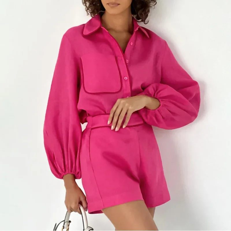 Fmxires 2025 New Summer Stitching Linen Two-Piece Set Women's Fashion Long-Sleeved Casual Loose Top T-Shirt Shorts Set
Fmxires 2025 New Summer Stitching Linen Two-Piece Set Women's Fashion Long-Sleeved Casual Loose Top T-Shirt Shorts Set