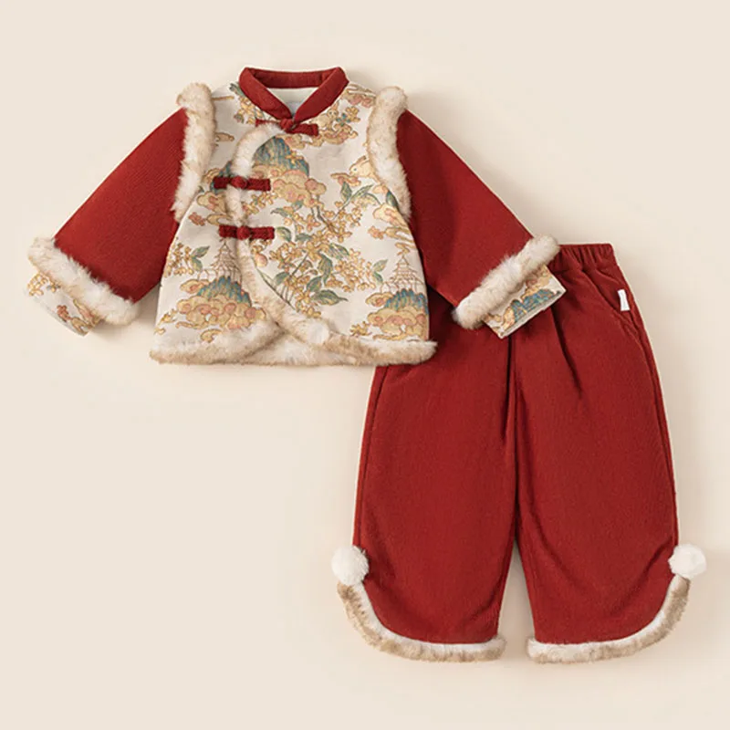 Winter Girls Clothes 7 And 8 Years Old Chinese Style New Year Cute Fleece Embroidery Baby Tops+Pants Kids' Sets And Outfits B215
Winter Girls Clothes 7 And 8 Years Old Chinese Style New Year Cute Fleece Embroidery Baby Tops+Pants Kids' Sets And Outfits B215