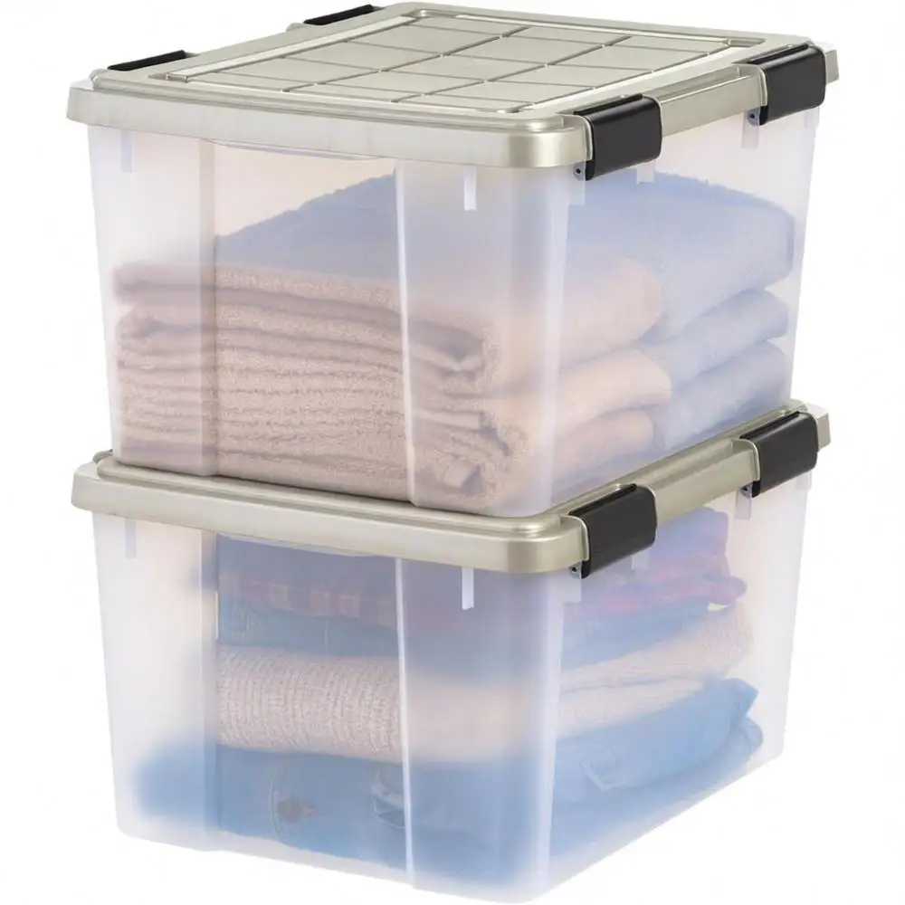 44 Qt Storage Bins with Gasket Seal Lid, 2-Pack - BPA-Free, Heavy Duty, Weatherproof Clear/Chrome
44 Qt Storage Bins with Gasket Seal Lid, 2-Pack - BPA-Free, Heavy Duty, Weatherproof Clear/Chrome