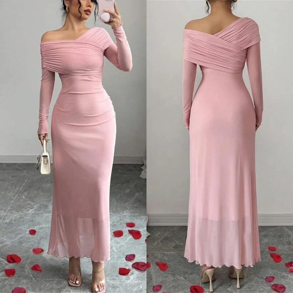 Customized Luxury Pink Chiffon Evening Dress Exquisite Strapless Off The Shoulder Long Sleeves Mermaid Bespoke Occasio
Customized Luxury Pink Chiffon Evening Dress Exquisite Strapless Off The Shoulder Long Sleeves Mermaid Bespoke Occasio