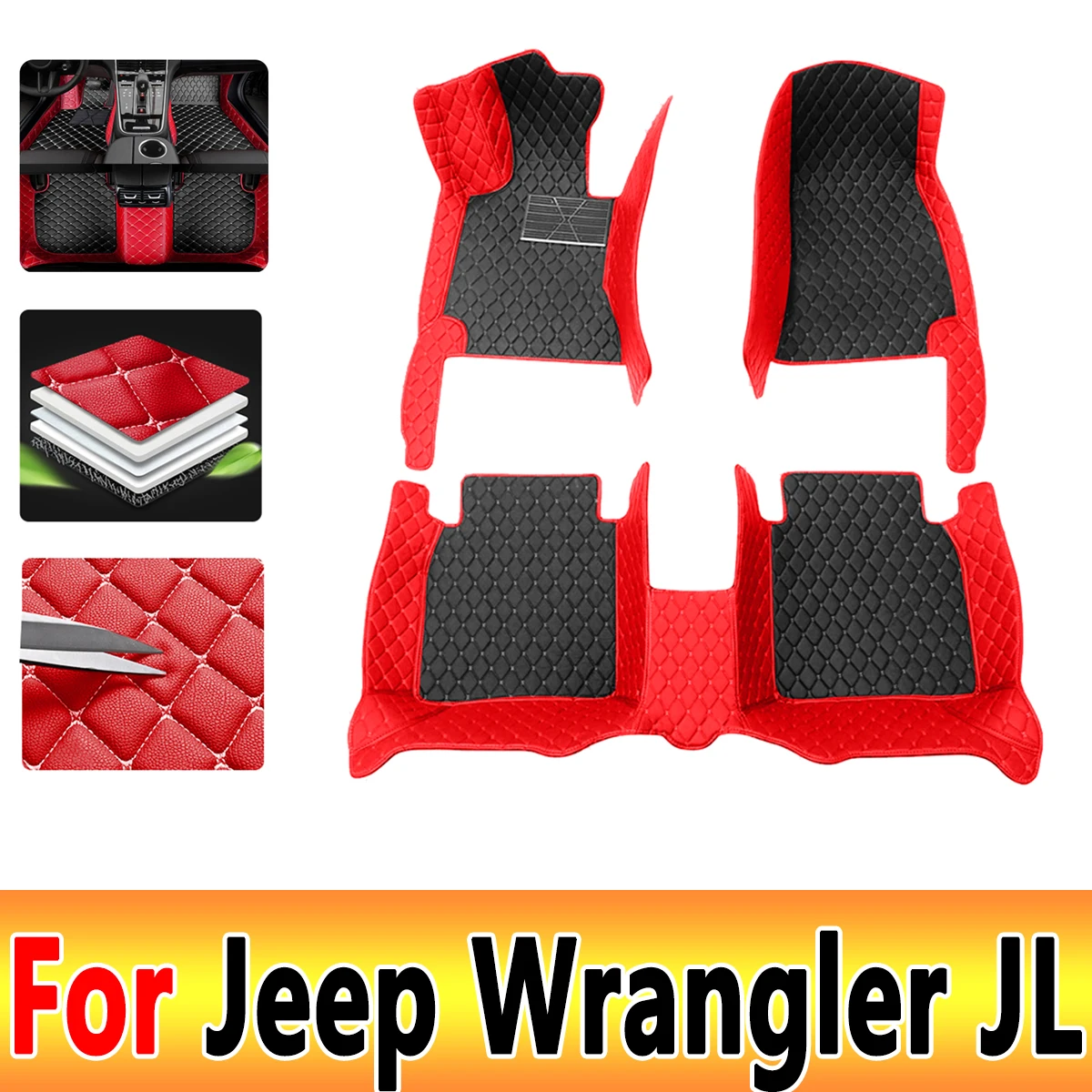 For Jeep Wrangler JL 4 door 2021 2020 2019 2018 Car Floor Mats Styling Decoration Protect Accessories Rugs Waterproof Covers
For Jeep Wrangler JL 4 door 2021 2020 2019 2018 Car Floor Mats Styling Decoration Protect Accessories Rugs Waterproof Covers