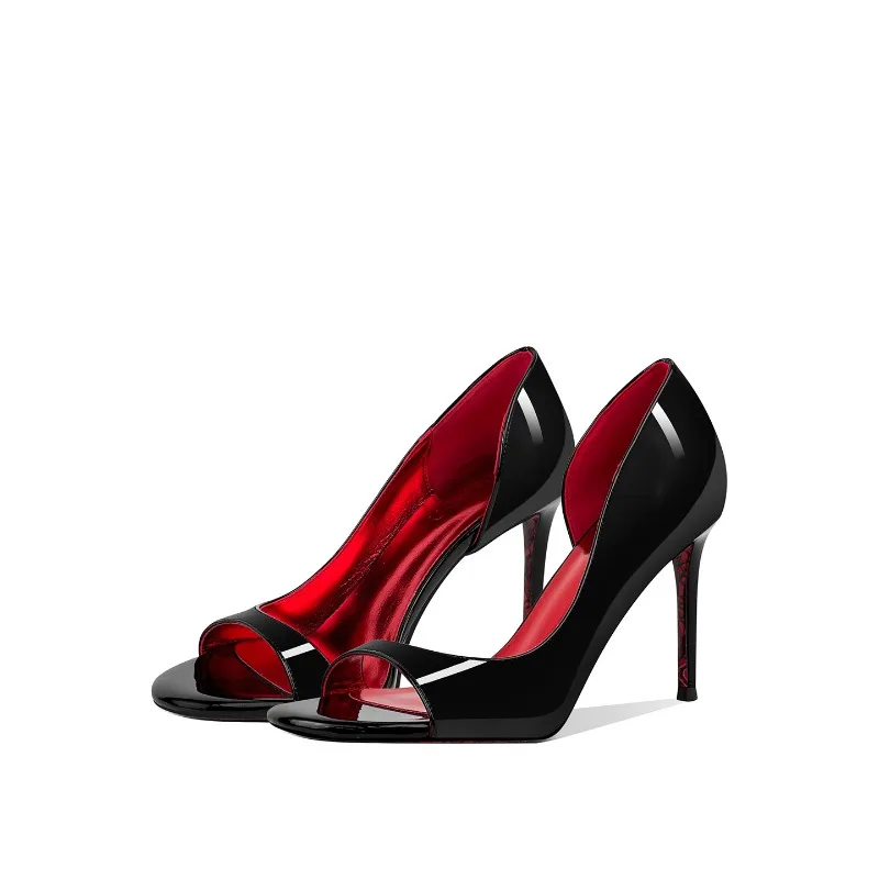 Side empty black high heels for women, 2026 summer new item, slim heel, sexy fish mouth, open toe, round toe sandals for women
Side empty black high heels for women, 2026 summer new item, slim heel, sexy fish mouth, open toe, round toe sandals for women