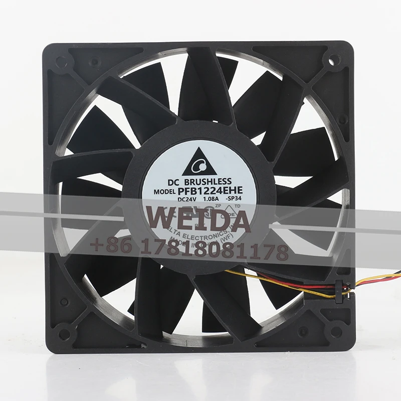 Delta DC 12038 24V 1.08A 120x120x38MM 3-wire Industrial Chassis 12CM Signal Feedback PFB1224EHE-SP34 Cooling Fan
Delta DC 12038 24V 1.08A 120x120x38MM 3-wire Industrial Chassis 12CM Signal Feedback PFB1224EHE-SP34 Cooling Fan