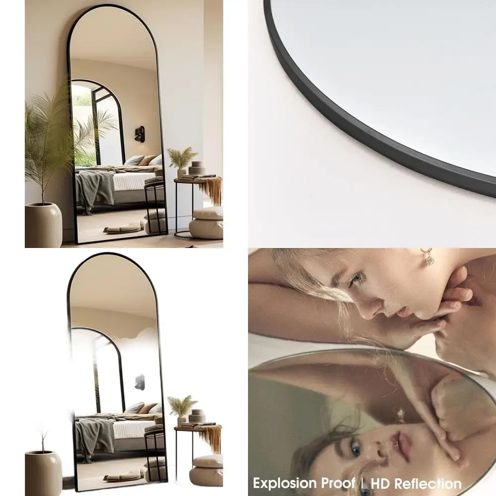 Arched 28x71 Inch Floor Mirror with Stand, Freestanding or Wall-Mounted, Suitable for Bedroom and Living Room, Black
Arched 28x71 Inch Floor Mirror with Stand, Freestanding or Wall-Mounted, Suitable for Bedroom and Living Room, Black