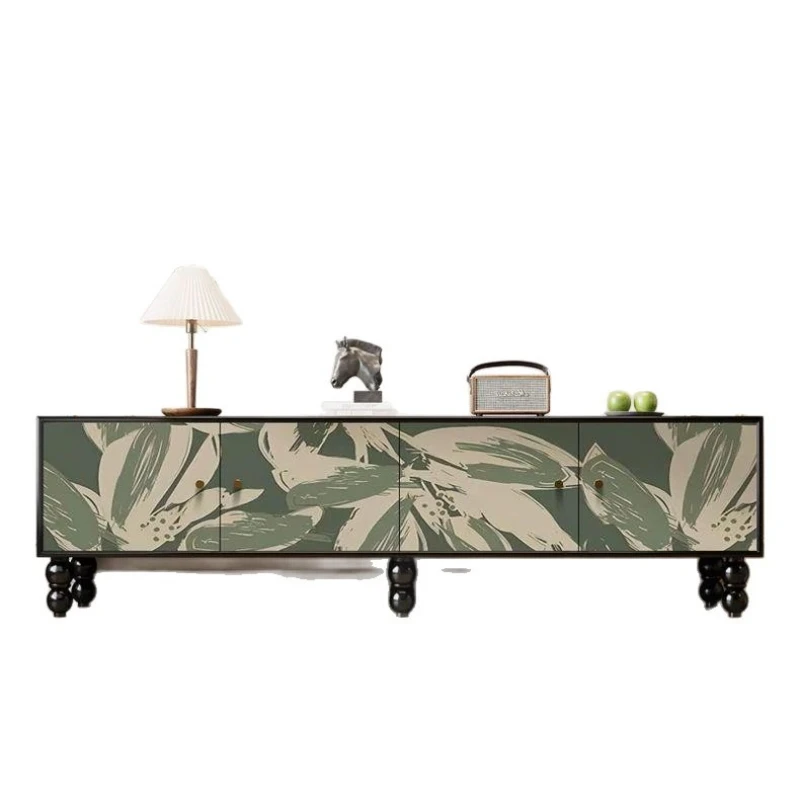 French medieval painted solid wood TV cabinet floor-to-ceiling living room storage locker integrated high-end sense
French medieval painted solid wood TV cabinet floor-to-ceiling living room storage locker integrated high-end sense