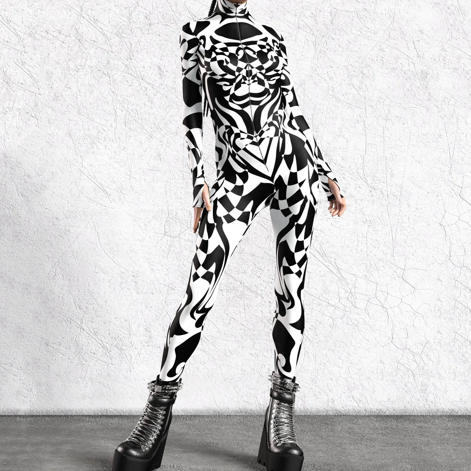 Simplicity Black White Cyber Art Jumpsuit Holiday Party Cosplay Costume New Year Xmas Shows Women Bodysuit Performance Zentai
Simplicity Black White Cyber Art Jumpsuit Holiday Party Cosplay Costume New Year Xmas Shows Women Bodysuit Performance Zentai