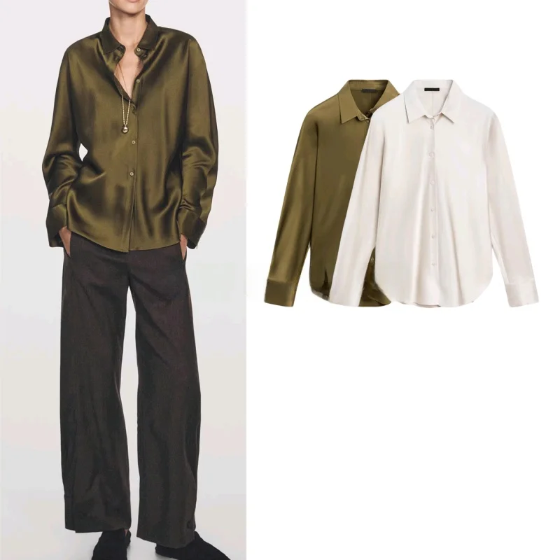 Новая женская блузка осенне-зимней коллекции с эффектом атласа, рукавами «летучая мышь» и отложным воротником в стиле «Old Money», модель 552952
Новая женская блузка осенне-зимней коллекции с эффектом атласа, рукавами «летучая мышь» и отложным воротником в стиле «Old Money», модель 552952