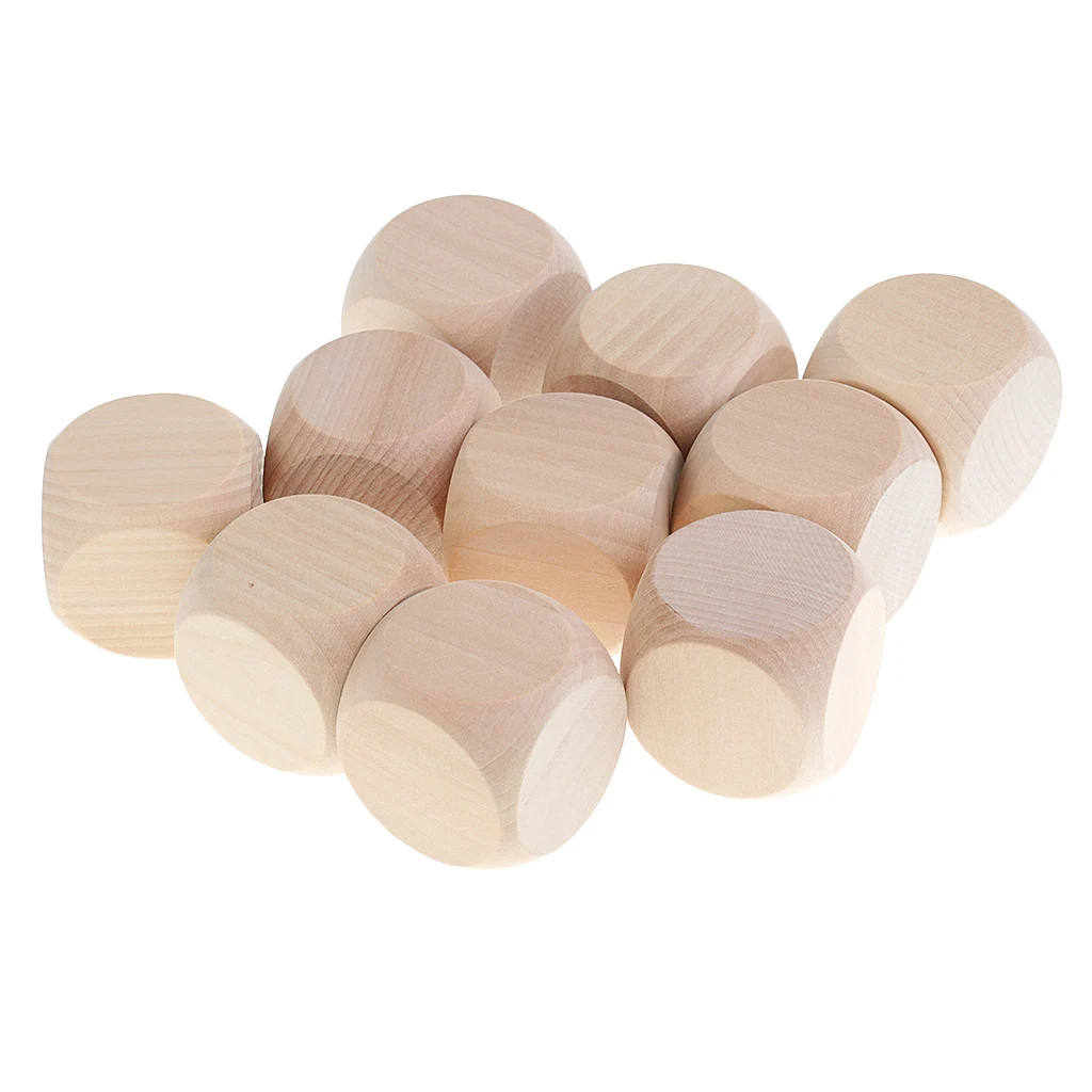 Set of 10Pcs 4cm/1.57'' Wooden Blank Dices D6 Dice for for RPG for Party Board Games Children Toys
Set of 10Pcs 4cm/1.57'' Wooden Blank Dices D6 Dice for for RPG for Party Board Games Children Toys